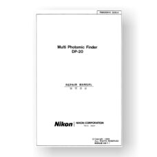 48-page PDF 2 MB download for the Nikon DP-20 Repair Manual Parts List | F4 | F4s | Photomic Finder