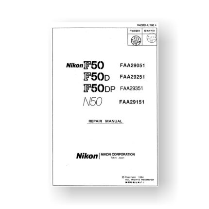 153-page PDF 7.60 MB download for the Nikon N50 Repair Manual Parts List | Film Cameras
