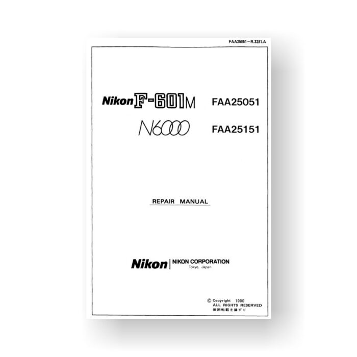 111-page PDF 4.5 MB download for the Nikon N6000 Repair Manual Parts List | Film Cameras
