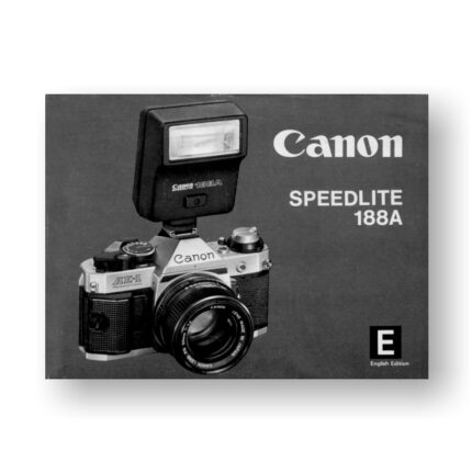 Canon Speedlite 188A Owners Manual Download (188OM)