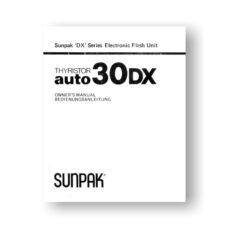 Sunpak Auto 30DX Flash Unit Owners Manual Download