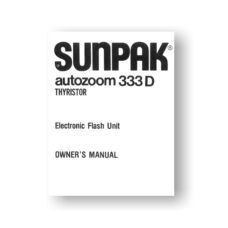 Sunpak Autozoom 333D Flash Unit Owners Manual Download