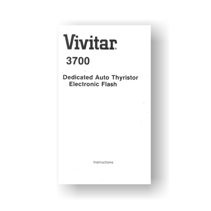 Vivitar 3700 Flash Unit Owners Manual Download