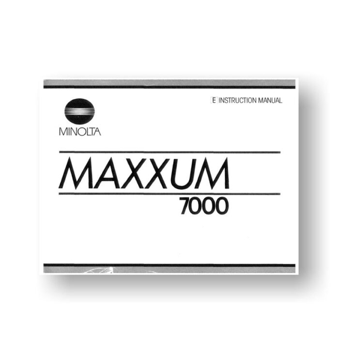 Minolta Maxxum 7000 Owners Manual Download