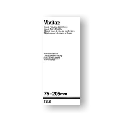 Vivitar 75-205 3.8 Macro Owners Manual Download
