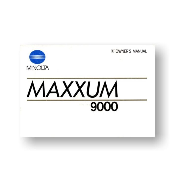 Minolta Maxxum 9000 Owners Manual Download