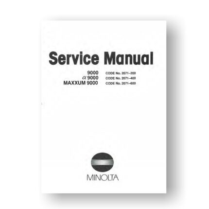 Minolta 2071 Service Manual Parts List | Maxxum 9000