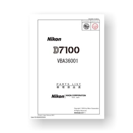 Nikon38-page PDF 2.41 MB download for the D7100 Parts List | Digital SLR
