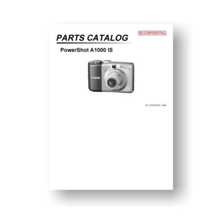 22-page PDF 3.82 MB download for the Canon A1000-IS Parts Catalog | Powershot