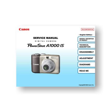 138 page PDF 17.77 MB download for the Canon A1000-IS Service Manual | Powershot