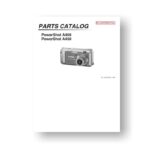 15-page PDF 836 KB download for the Canon A450-A460 Parts Catalog | Powershot Digital