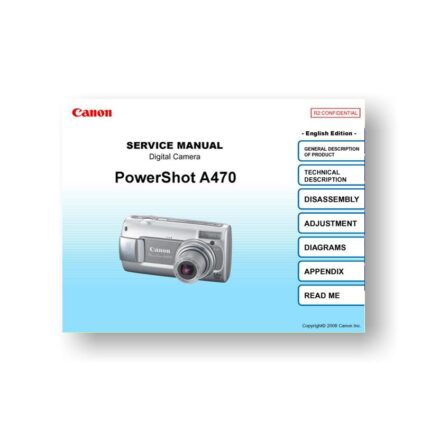 140-page PDF 10.7 MB download for the Canon A470 Service Manual Parts Catalog | Powershot Digital