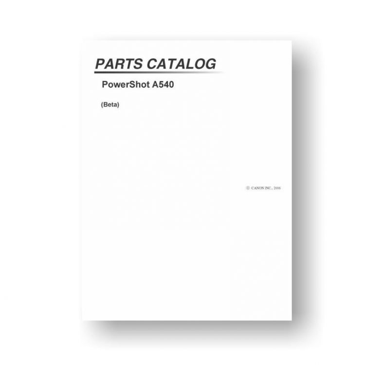 Canon A540 Parts Catalog Powershot Digital USCamera Canon Download