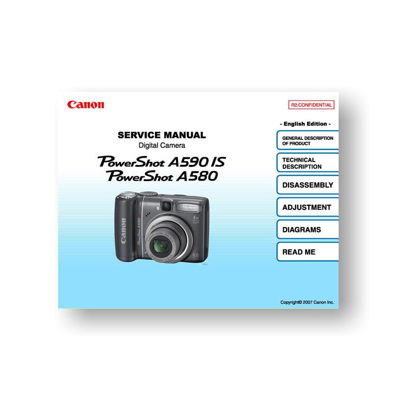 Vervolg Voor u Vegen Canon A580-A590IS Service Manual Parts Catalog | USCamera DownloadsUSCamera