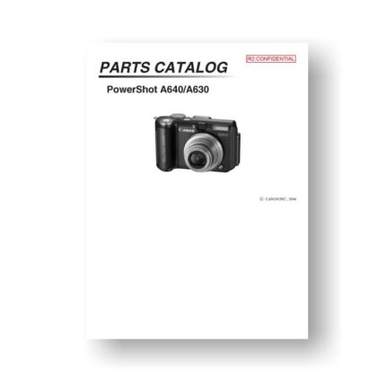 27-page PDF 1.17 MB download for the Canon A630-A640 Parts Catalog | Powershot Digital