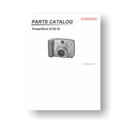 25-page PDF 1.31 MB download for the Canon A720IS Parts Catalog | Powershot Digital