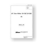 Nikon JAA75751 Parts List| AF Nikkor 24-120 3.5-5.6 D