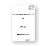 Nikon 75651 Parts List | Nikkor AF 24-50 3.3-4.5 D AIS