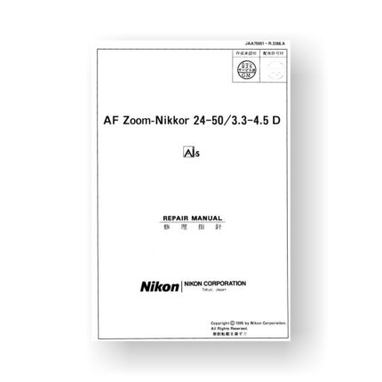 Nikon 75651 Repair Manual | Nikkor AF 24-50 3.3-4.5 D AIS