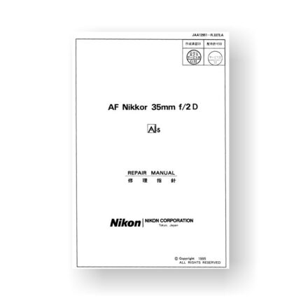 Nikon JAA12951 Service Manual Parts List Nikkor AF 35 2.0 D AIS