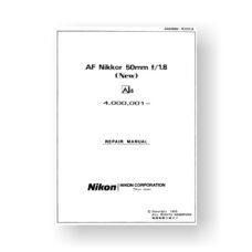 Nikon JAA00903 Repair Manual Nikkor AF 50 1.8 AIS