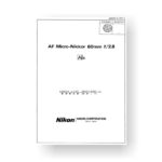 Nikon JAA62551 Repair Manual Micro AF 60 2.8 D
