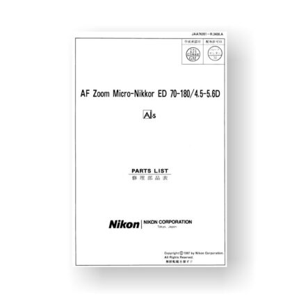 Nikon JAA76351 Parts List Nikkor Micro AF ED 70-180 4.5-5.6 D AIS