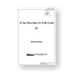 Nikon JAA76351 Repair Manual  | Micro Nikkor AF ED 70-180 4.5-5.6 D AIS