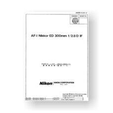 Nikon JAA32651 Parts List AF-I ED 300 2.8 D IF