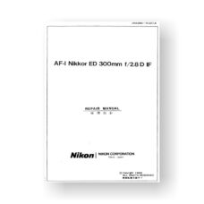 Nikon JAA32651 Repair Manual AF-I ED 300 2.8 D IF Download
