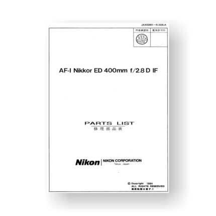Nikon JAA52051 Parts List Nikkor AF-I ED 400 2.8 D IF