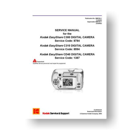 Kodak SM8784-1 Service Manual | Easyshare C300 | C310 | CD40