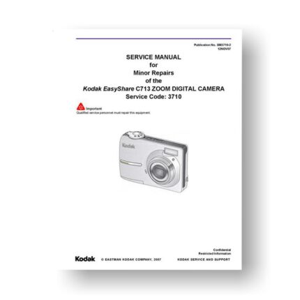 Kodak C713 Service Manual Parts List | Easyshare C713