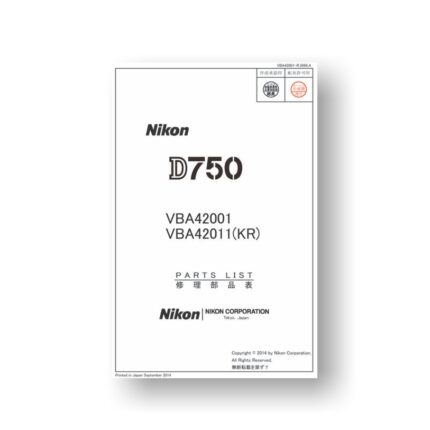 38-Page PDF 1.93 MB download for the Nikon D750 Parts List | Digital SLR