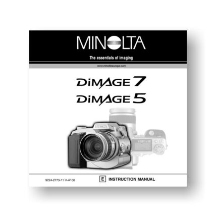 Minolta Dimage 5 Dimage 7 Owners Manual Download