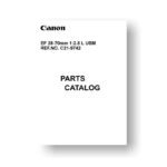 10-page PDF 246 KB download for the Canon C21-9742 Parts Catalog | EF 28-70 2.8 L USM