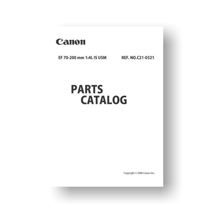 Canon C21-0321 Parts Catalog EF 70-200 4.0 L IS USM | USCamera Canon