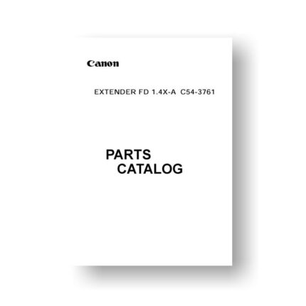 6-page PDF 58.3 KB download for the Canon C54-3761 Parts Catalog | EF 1.4x-A Extender