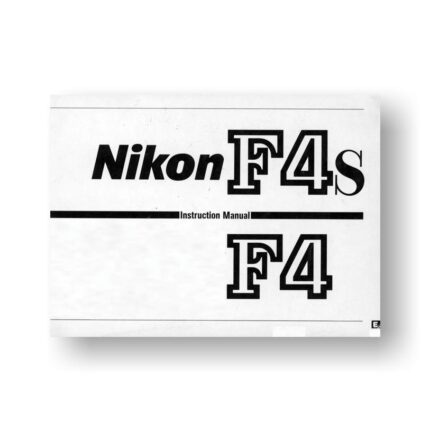 Nikon F4 F4s Owners Manual Download