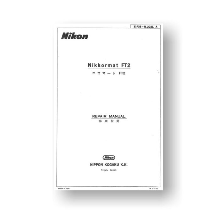 Nikon Nikkormat FT2 Service Manual Parts List Download
