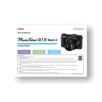 23-page PDF 9.65 MB download for the Canon G1x-MKII Parts Catalog | Powershot