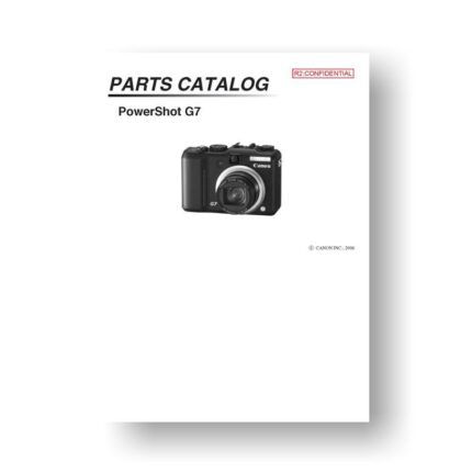 20-page PDF 908 KB download for the Canon G7 Parts Catalog | Powershot