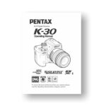 Pentax K-30 Owners Manual Download (K30-OM)