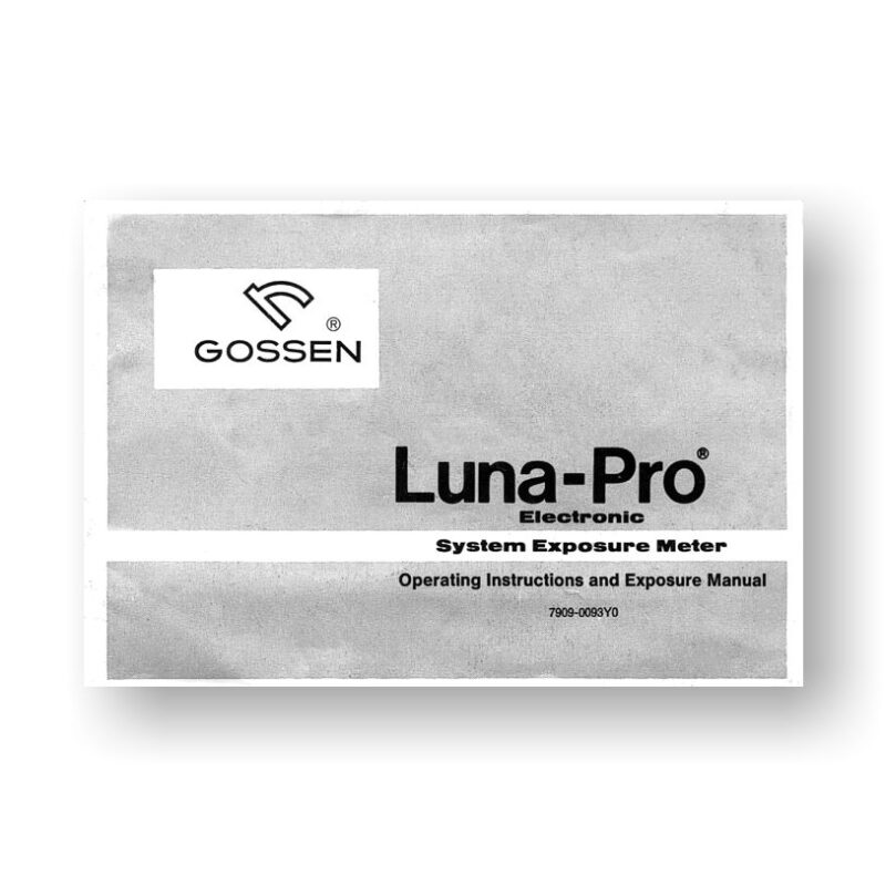 Gossen Luna-Pro Owners Manual | Luna Pro-S | USCamera Gossen PlusUSCamera