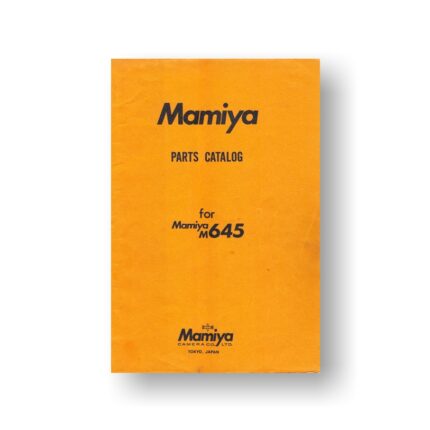 Mamiya M645 Service Parts Download