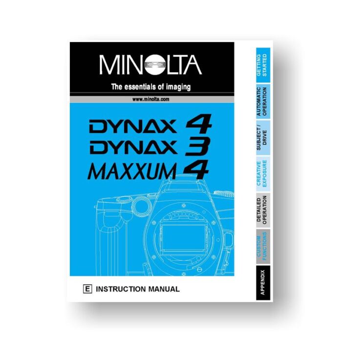 Minolta Maxxum 4 Owners Manual Download