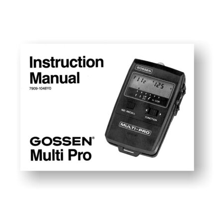 Gossen Multi-Pro Owners Manual