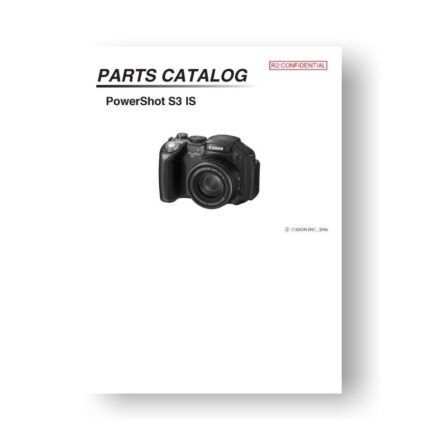 21-page PDF 1.10 MB download for the Canon S3 IS Parts Catalog | PowerShot