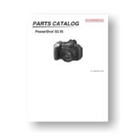 23-page PDF 1.26 MB download for the Canon S5 IS Parts Catalog | Powershot