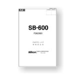 Nikon SB-600 Parts List